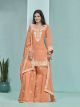 Orange Designer Gharara Suit For Women