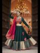 Green Viscose Rayon Navratri Lehenga