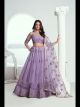 Lavender Butterfly Net Party Wear Lehenga