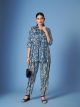 Blue Digital Printed Crepe Silk Co Ord Set