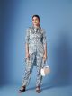 White Digital Printed Crepe Silk Co Ord Set