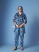 Blue Digital Printed Crepe Silk Co Ord Set
