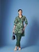 Green Digital Printed Crepe Silk Co Ord Set