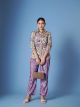 Purple Digital Printed Crepe Silk Co Ord Set