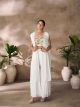 White Readymade Western Top Bottom Dress