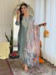 Green Embroidery Work And Printed Suit