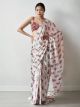 Cream Chinon Digital Printed Saree with Lace Border