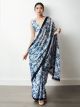 White Chinon Digital Printed Saree with Lace Border