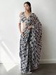 Gray Chinnon Saree