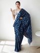Blue Chinon Digital Printed Stitched Saree