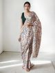 Off White Chinon Digital Printed Stitched Saree