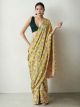 Yellow Chinon Digital Printed Stitched Saree