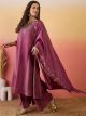 Pink Embroidered Palazzo Suit