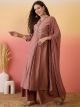 Brown Embroidered Palazzo Suit