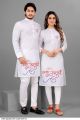 Cotton ganpati prints couple kurti with pajama set