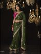 Olive Designer Glass Tissue Saree