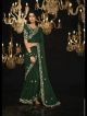 Pine Green Designer Malai Silk Saree