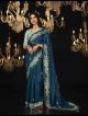 Blue Designer Glass Tissue Saree