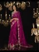 Magenta Designer Stripe Shimmer Saree