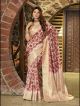 Floral Printed Litchi Jacquard Saree