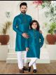 Blue Father Son Kurta Pajama Set For Diwali