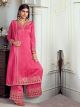 Pink Embroidered Palazzo Suit