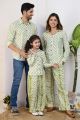 Refreshingly Stylish Green Printed Family Matching Set