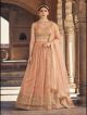 Peach Embroidery Lehenga Choli With Dupatta