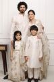 Ivory Gota Patti Gown with Matching Kurta Pyjama Family Combo Set