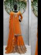 Pink Printed Chinon Sharara Suit with Embroidery Work