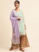 Green Faux Georgette semi-stitched Sharara Suit
