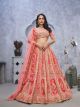 Pink Organza Silk Intricate Paisley Motifs Traditional Embroidered Wedding Lehenga Choli
