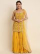 Mustard Georgette semi-stitched Sharara Suit