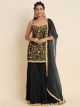 Black Georgette semi-stitched Sharara Suit
