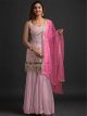 Pink Georgette semi-stitched Sharara Suit