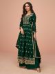 Green Vichitra Silk semi-stitched Naira Cut Suit