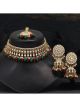 Maroon & Green Color Choker Kundan Necklace Set