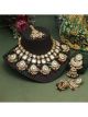 Maroon & Green Color Kundan Necklace Set