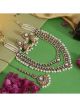 White Color Royal Meena Work Kundan Necklace Set