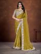 Mustard Banarasi Crush Silk Saree