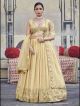 Cream Georgette Semi-Stitched Lehenga Chunni