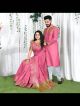 Lovely Pink Couple Dress Silk Saree & Kurta