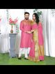 Lovely Cream Couple Dress Silk Saree & Kurta