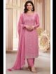 Pink Chinnon Embroidered Suit