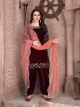 Navy Blue Velvet Patiala Suit For Winter