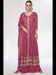 Raspberry Pink Embroidered Chinon Palazzo Suit