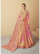 Pink & Yellow Muslin Anarkali Suit
