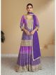Lavender Chinon Palazzo Suit