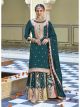 Green Chinon Palazzo Suit