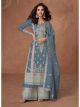 Pista Green Faux Georgette Palazzo Suit